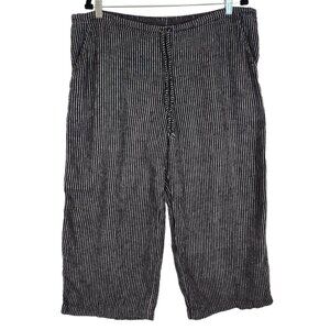 Flax Black and White Striped Wide Leg Pants